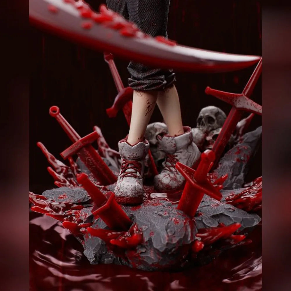 Blood Demon Female with Red Horns, Resin Model Figure Kit, Fantasy Theme, Unassembled and Unpainted