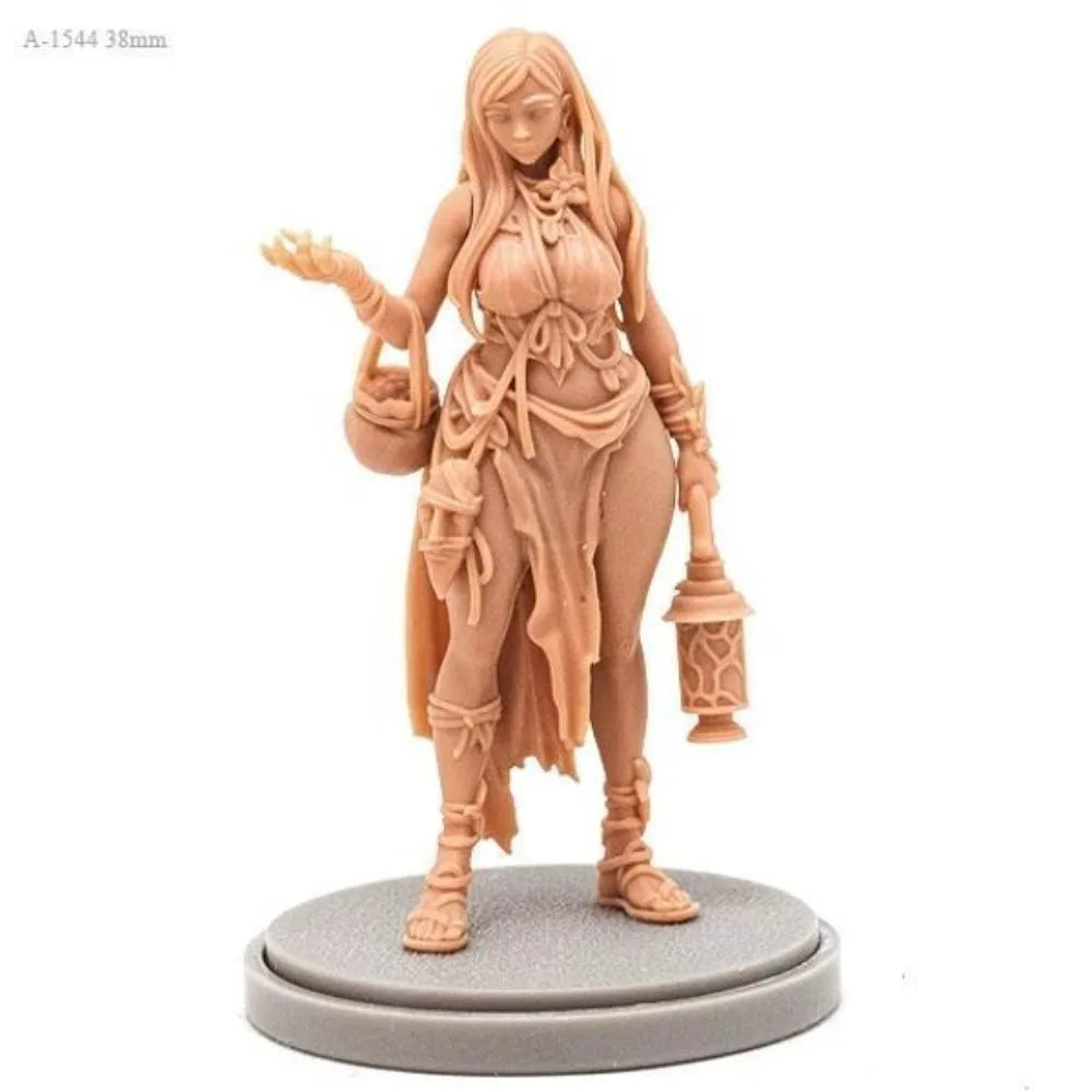 45mm Medieval Female Villager, Resin Model Figure Kit, Unassembled and Unpainted