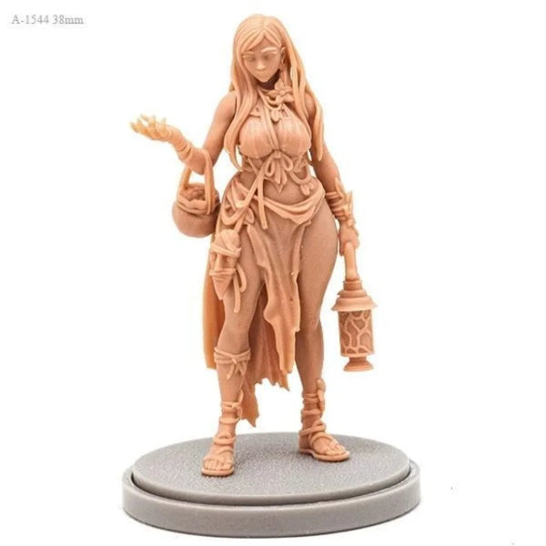 45mm Medieval Female Villager, Resin Model Figure Kit, Unassembled and Unpainted