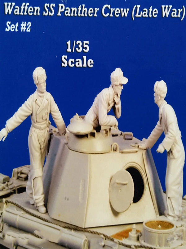 1/35 WWII German Panther Tank Crew, 3 Figures, Resin Model Figure Kit, Unassembled and Unpainted
