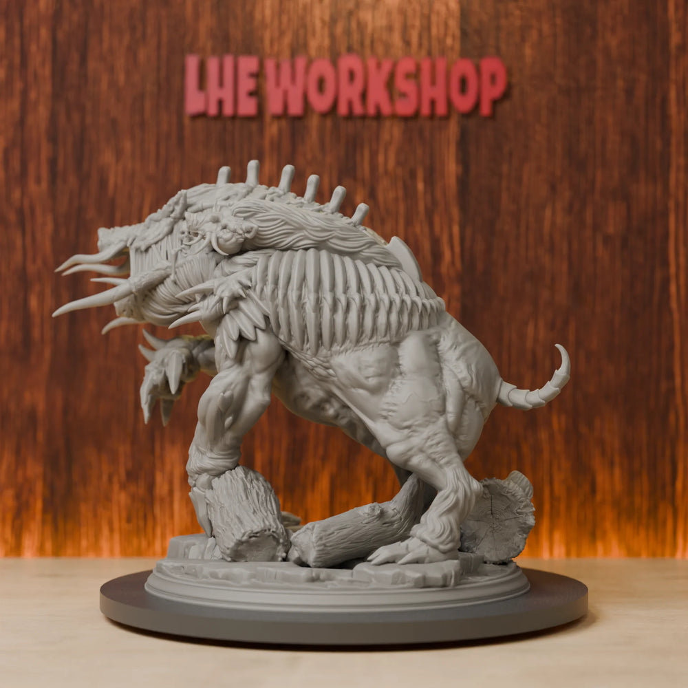38mm Blighted Giant Boar Boss, Resin Model Creature Kit, Fantasy Theme, Unassembled and Unpainted
