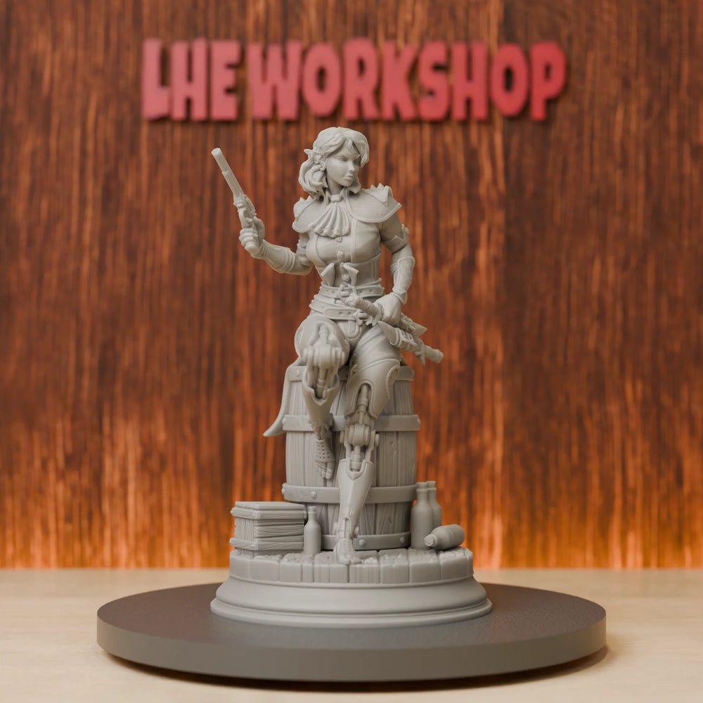 75mm Female Elf Rogue Sharpshooter, Resin Model Figure Kit, Fantasy Theme, Unassembled and Unpainted