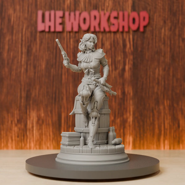 75mm Female Elf Rogue Sharpshooter, Resin Model Figure Kit, Fantasy Theme, Unassembled and Unpainted