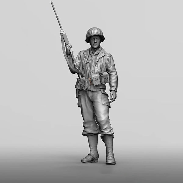 1/16 WWI Soldier Advancing with Fixed Bayonet, Resin Model Figure Kit, Unassembled and Unpainted