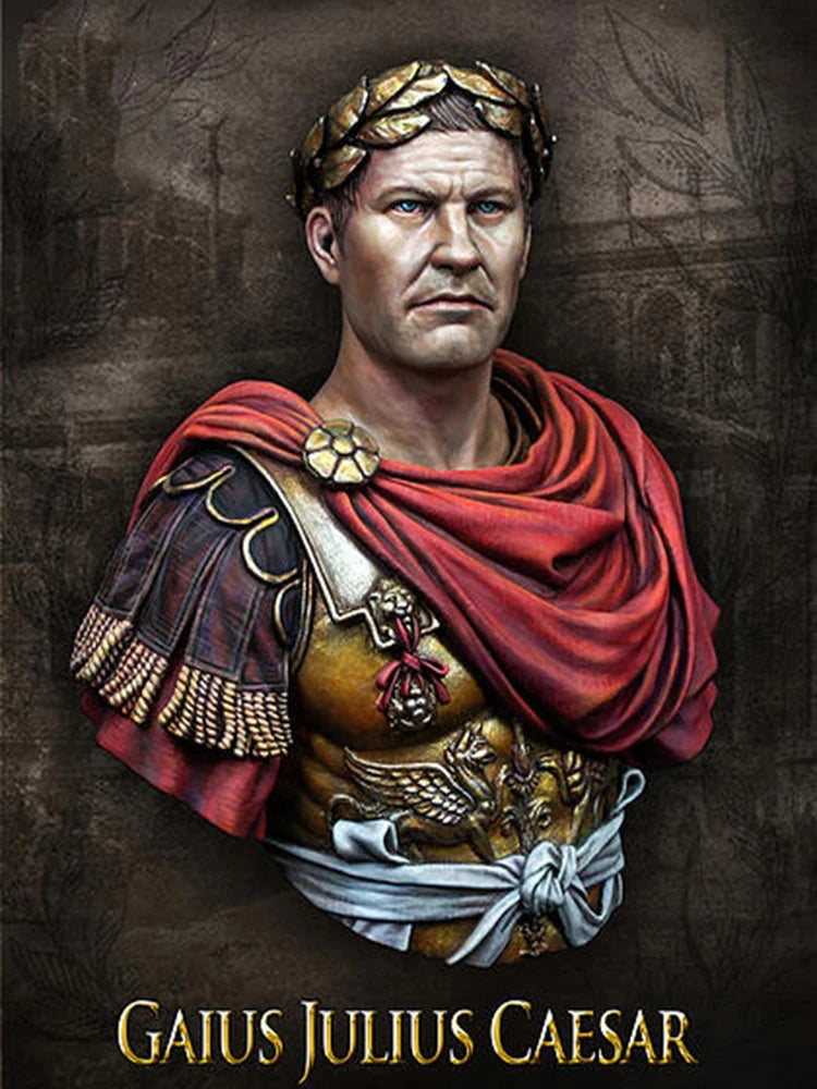 1/10 Ancient Julius Caesar in Laurel Wreath, Resin Model Bust Kit, Unassembled and Unpainted