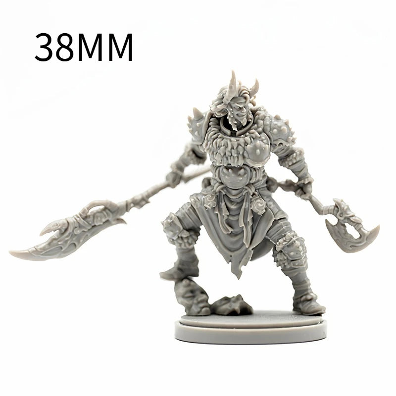38mm Beast Warrior, Resin Model Figure Kit, Fantasy Theme, Unassembled and Unpainted