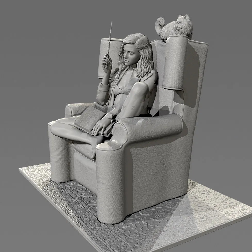 85mm Female Fantasy Sorceress with Familiar, 2 Figures, Resin Model Figure Kit, Fantasy Theme, Unassembled and Unpainted