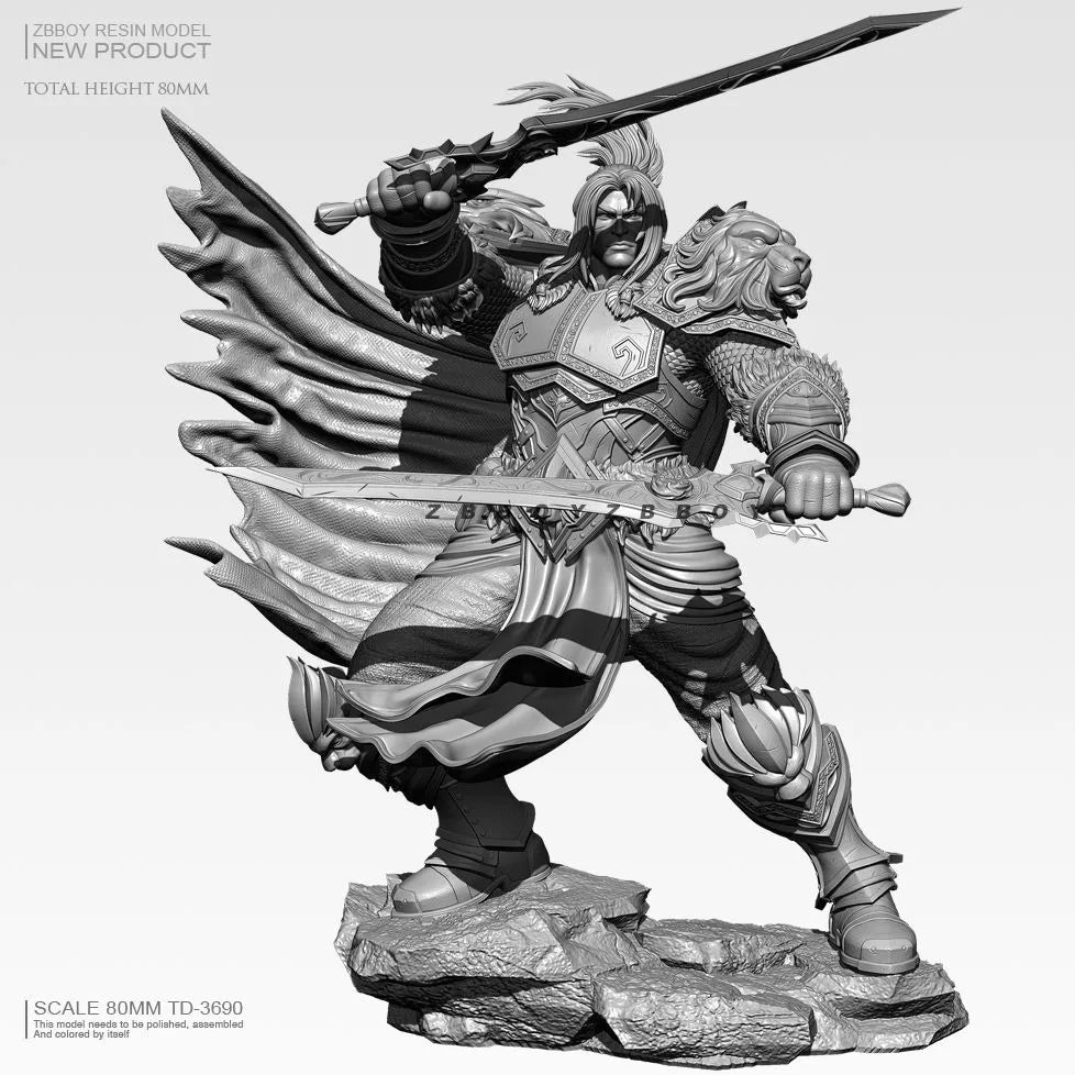 80mm God General Varian, Resin Model Figure Kit, Fantasy Theme, Unassembled and Unpainted