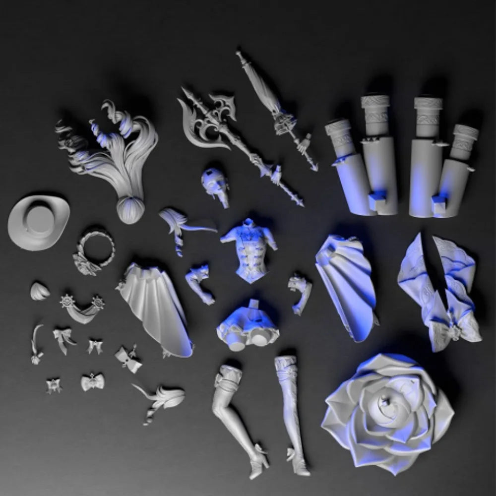 150mm Anime Navia, Resin Model Figure Kit, Anime Theme, Unassembled and Unpainted