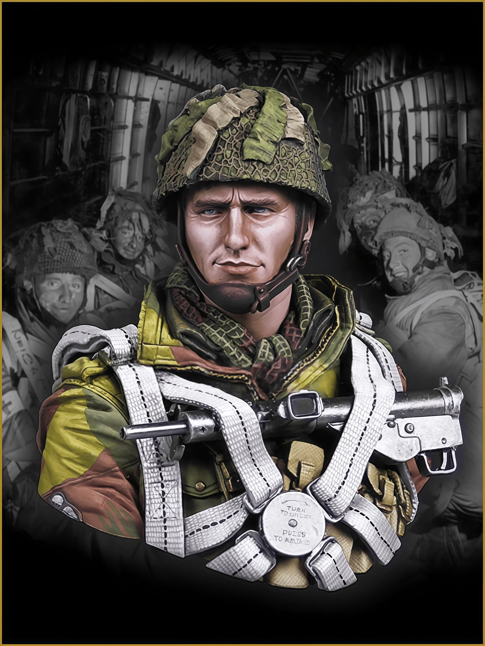 1/10 WWII British Airborne, Resin Model Bust Kit, Unassembled and Unpainted