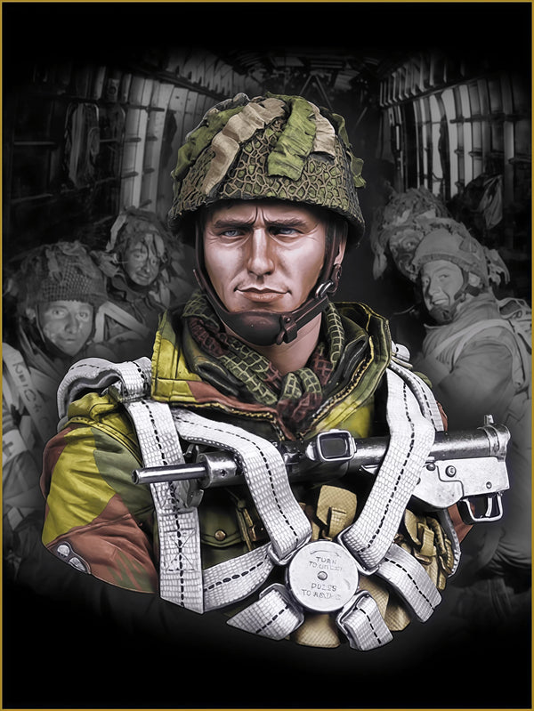 1/10 WWII British Airborne, Resin Model Bust Kit, Unassembled and Unpainted
