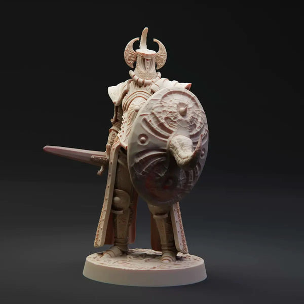 70mm Medieval Fantasy Knight Warrior, Resin Model Figure Kit, Unassembled and Unpainted