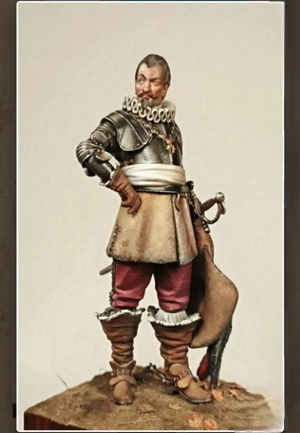 1/24 Medieval Fantasy Medieval Warrior with Mail Armor, Resin Model Figure Kit, Unassembled and Unpainted