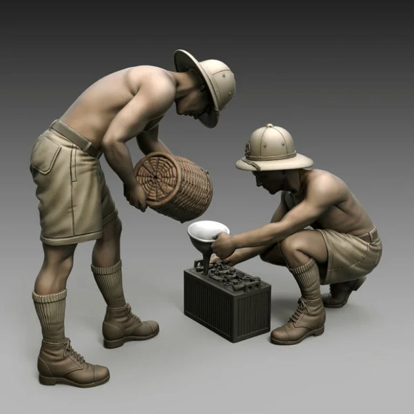 1/35 WWI British Soldiers, 2 Figures, Resin Model Figure Kit, Unassembled and Unpainted