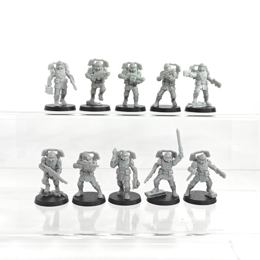 Sci-Fi Power Armor Squad 10-Figure Resin Set 37-52mm Kit - resin model view 3