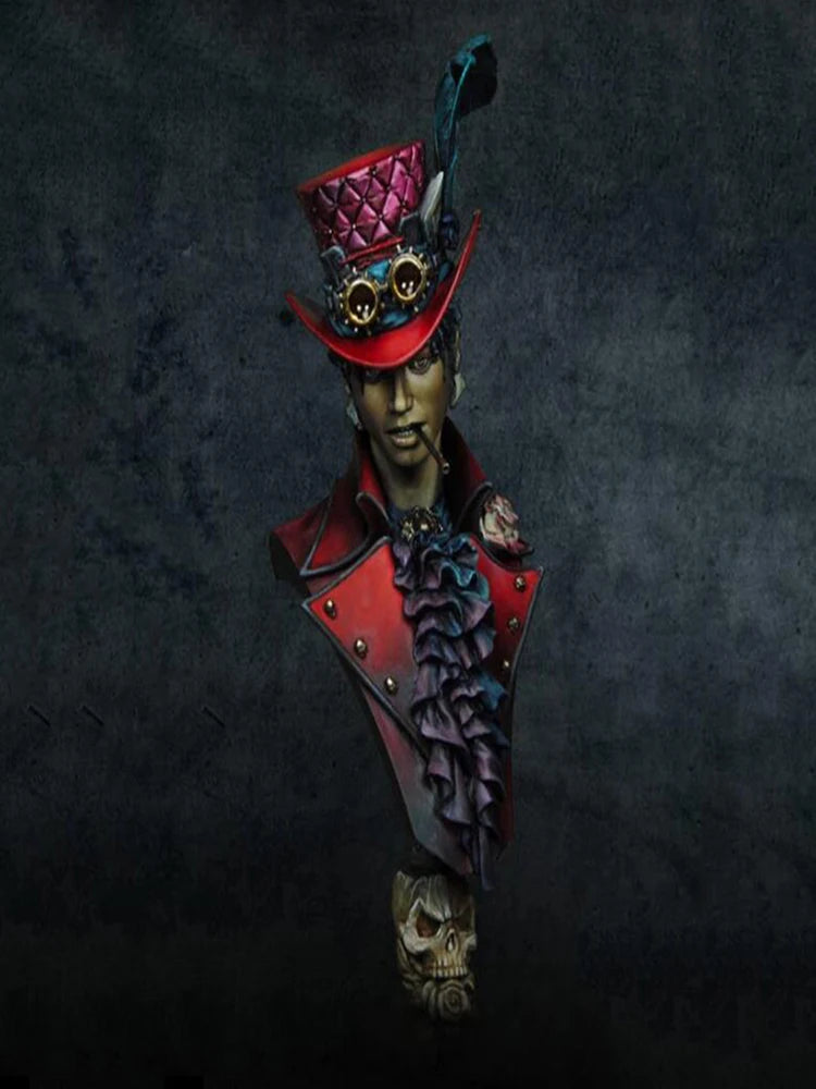 1/10 Officer with Plumed Helm, Resin Model Bust Kit, Fantasy Theme, Unassembled and Unpainted