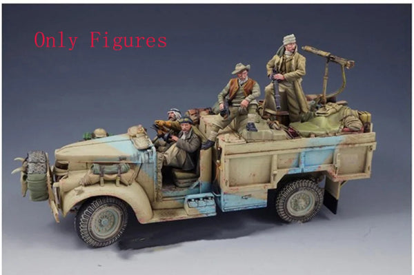 1/35 WWII Allied Soldiers North Africa, 4 Figures, Resin Model Figure Kit, Unassembled and Unpainted