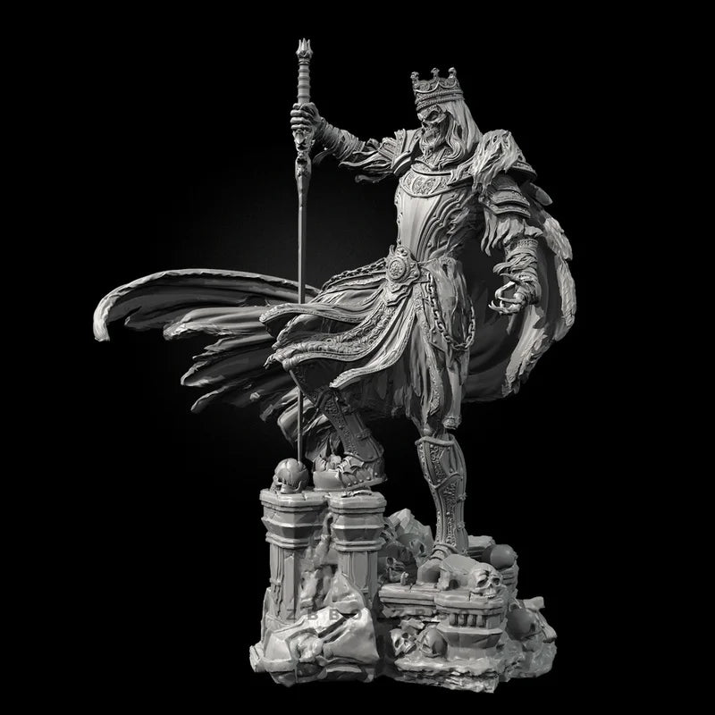 75mm Medieval Undead King, Resin Model Figure Kit, Unassembled and Unpainted