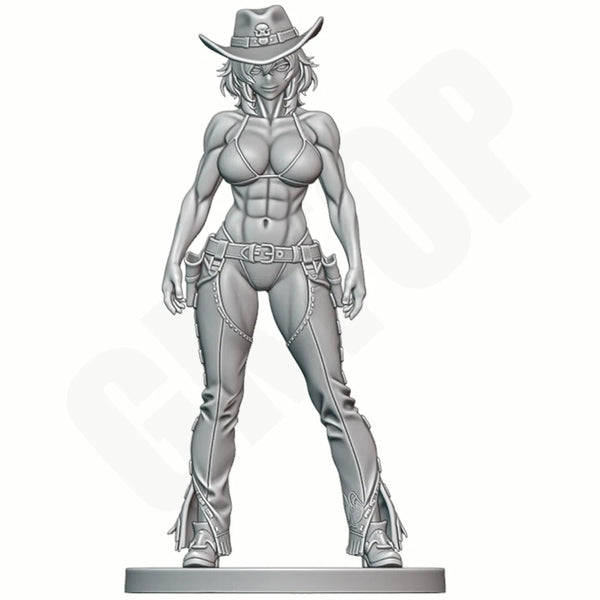 1/24 Muscular Western Gunslinger, Resin Model Figure Kit, Unassembled and Unpainted