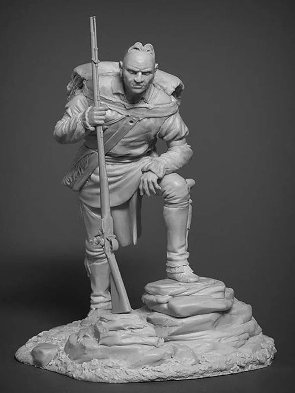 1/24 Ancient Warrior with Spear and Fur Armor, Resin Model Figure Kit, Unassembled and Unpainted