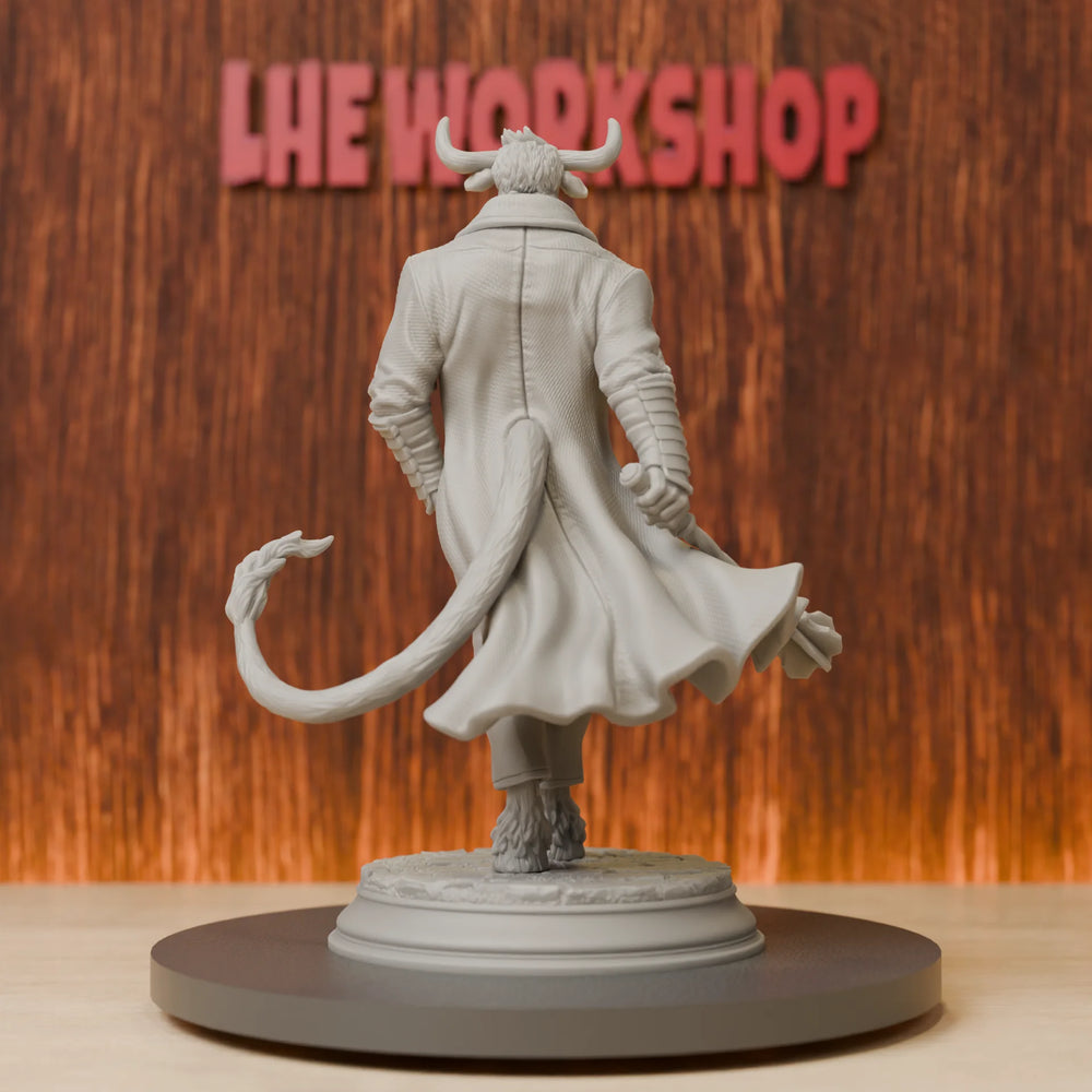 75mm Minotaur Gang Boss, Resin Model Figure Kit, Fantasy Theme, Unassembled and Unpainted