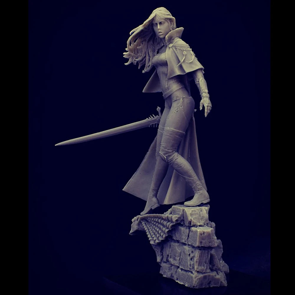 Female Swordsman, Resin Model Figure Kit, Fantasy Theme, Unassembled and Unpainted
