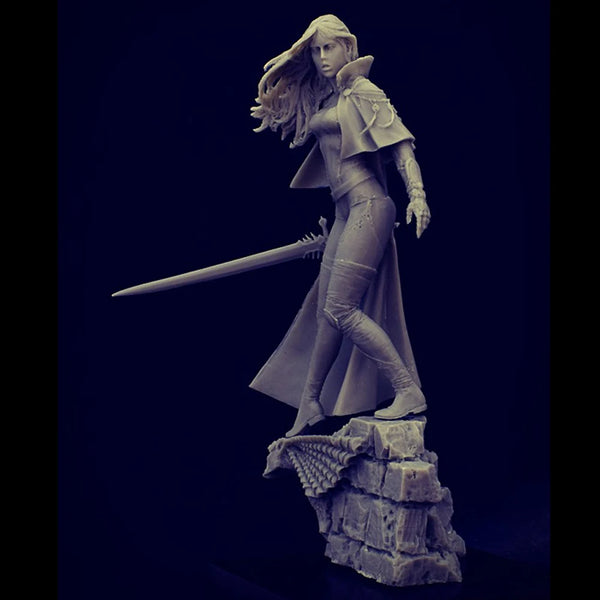 Female Swordsman, Resin Model Figure Kit, Fantasy Theme, Unassembled and Unpainted