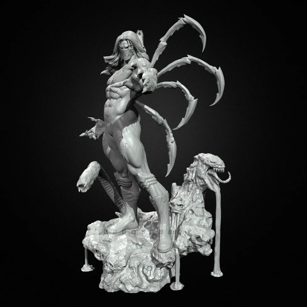 75mm Winged Four-Armed Demon, Resin Model Figure Kit, Fantasy Theme, Unassembled and Unpainted