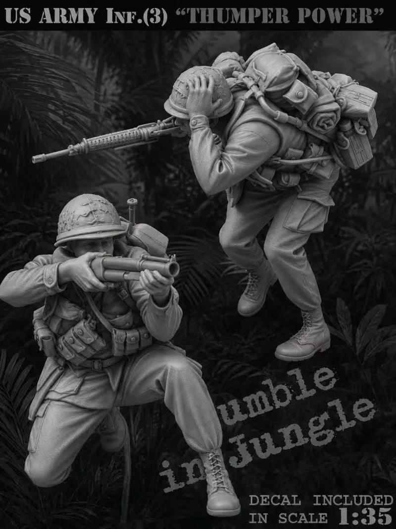 1/35 Vietnam War US Infantry M79 Grenade Launcher Team, 2 Figures, Resin Model Figure Kit, Unassembled and Unpainted