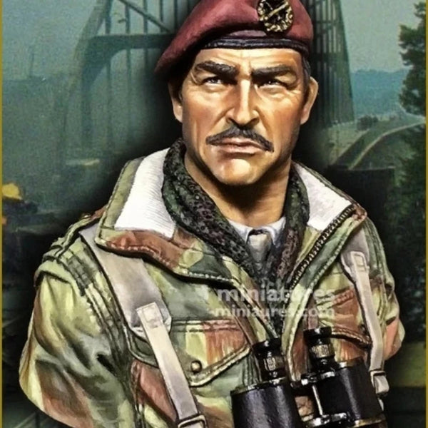 1/10 WWII British Airborne Soldier, Resin Model Bust Kit, Unassembled and Unpainted