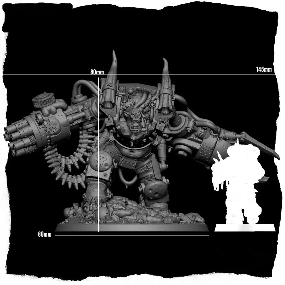 Grimdark Sci-Fi Ork Warrior, Resin Model Figure Kit, Sci-Fi Theme, Unassembled and Unpainted