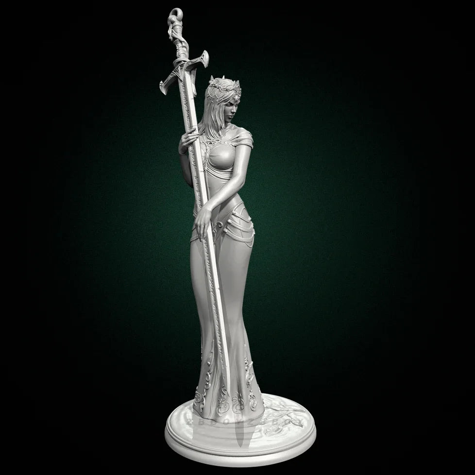 75mm Sorceress with Staff, Resin Model Figure Kit, Fantasy Theme, Unassembled and Unpainted