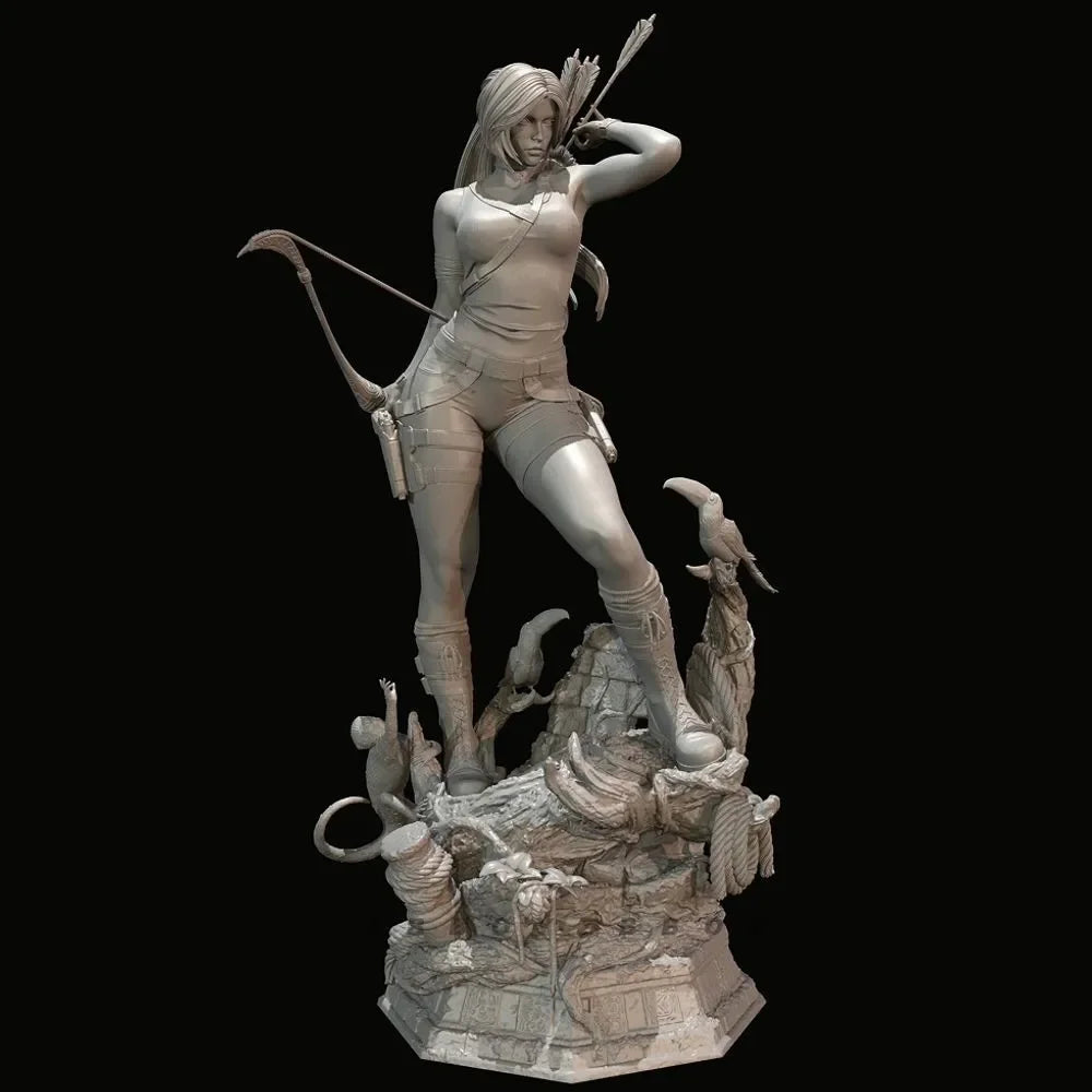 Female Archer Laura, Resin Model Figure Kit, Fantasy Theme, Unassembled and Unpainted