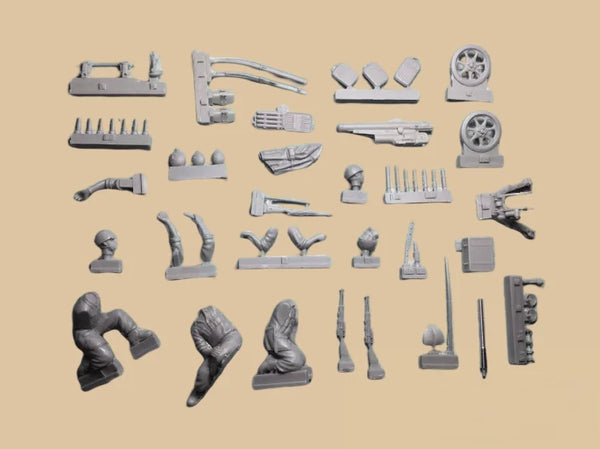 1/35 Modern Italian Desert Team, 3 Figures, Resin Model Figure Kit, Unassembled and Unpainted