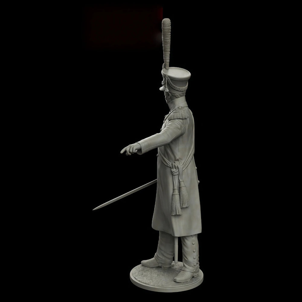 75mm Napoleonic Russian Grenadiers Officer, Resin Model Figure Kit, Unassembled and Unpainted