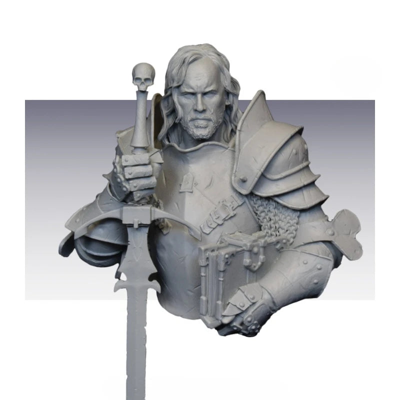 85mm Medieval Knight Warrior with Alternate Heads, 2 Figures, Resin Model Bust Kit, Unassembled and Unpainted