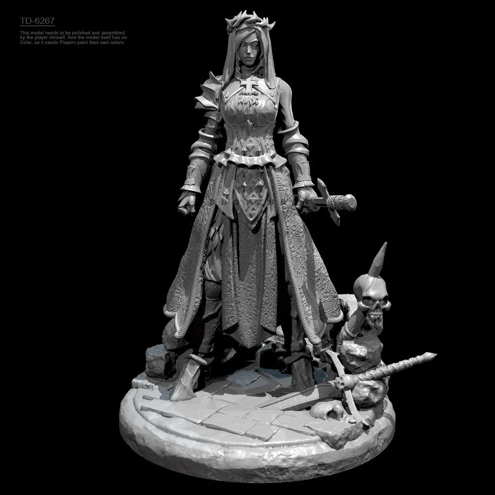 75mm Medieval Fantasy Warriors, 3 Figures, Resin Model Diorama Kit, Fantasy Theme, Unassembled and Unpainted