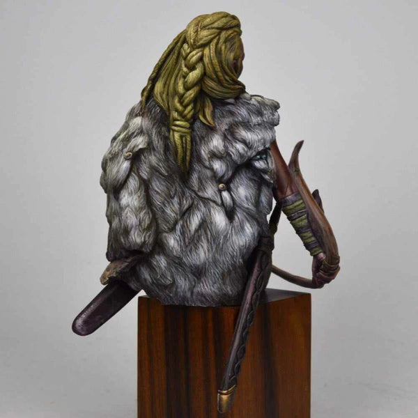 1/10 Medieval Fantasy Female Viking Archer, Resin Model Bust Kit, Unassembled and Unpainted