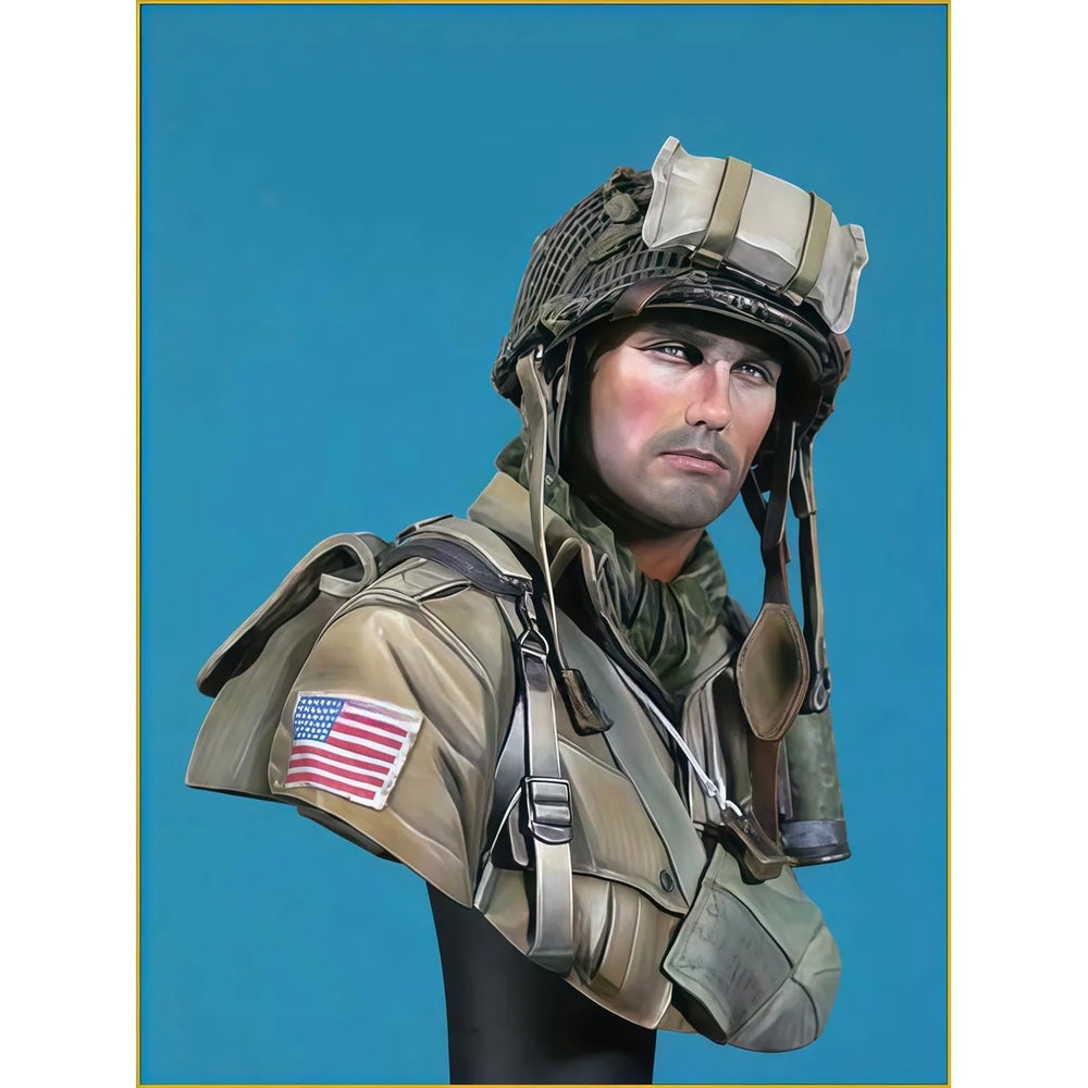 1/10 WWII U.S. 101st Airborne Rifleman, Resin Model Bust Kit, Unassembled and Unpainted