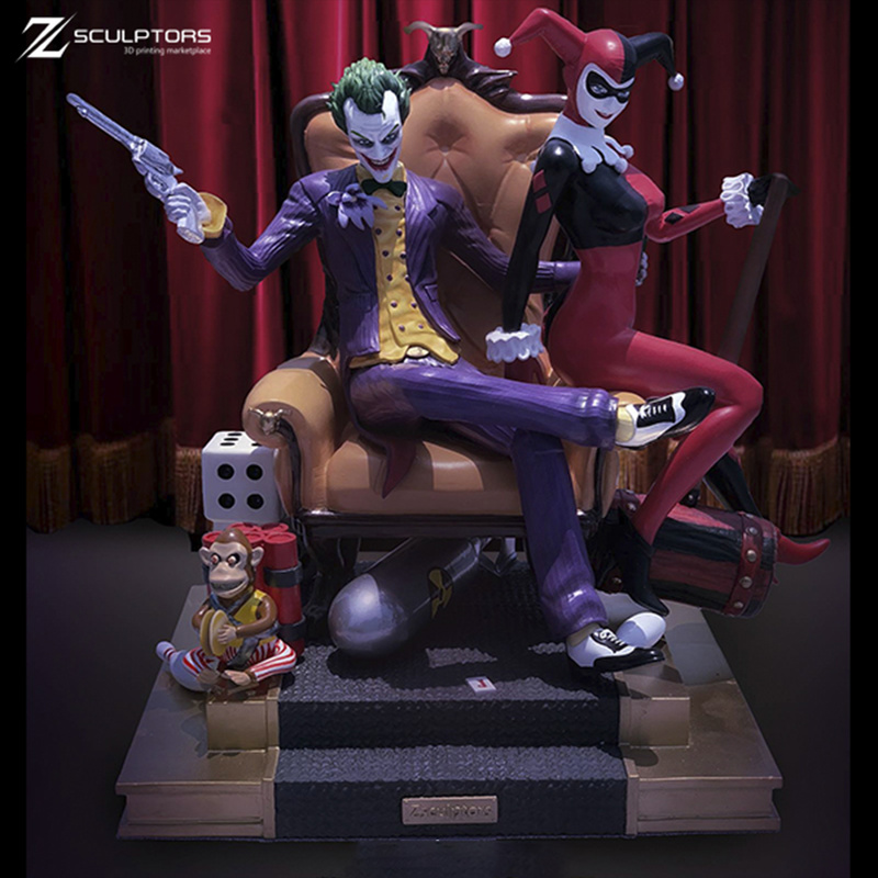 1/24 Theatrical Clown Duo, 2 Figures, Resin Model Figure Kit, Fantasy Theme, Unassembled and Unpainted