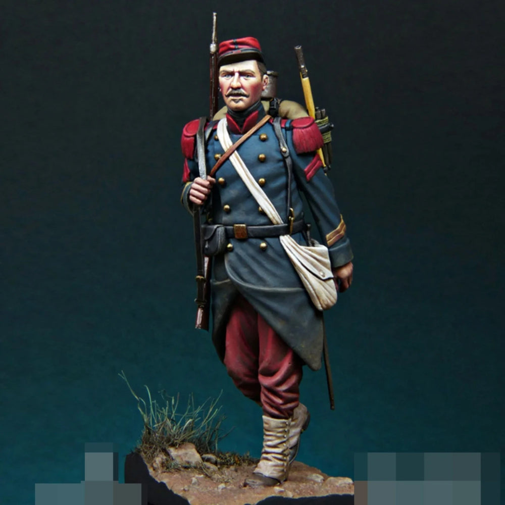1/24 Napoleonic French Line Infantry with Bayonet, Resin Model Figure Kit, Unassembled and Unpainted
