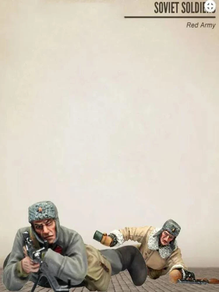 1/35 WWII Soviet Red Army Soldiers, 2 Figures, Resin Model Figure Kit, Unassembled and Unpainted