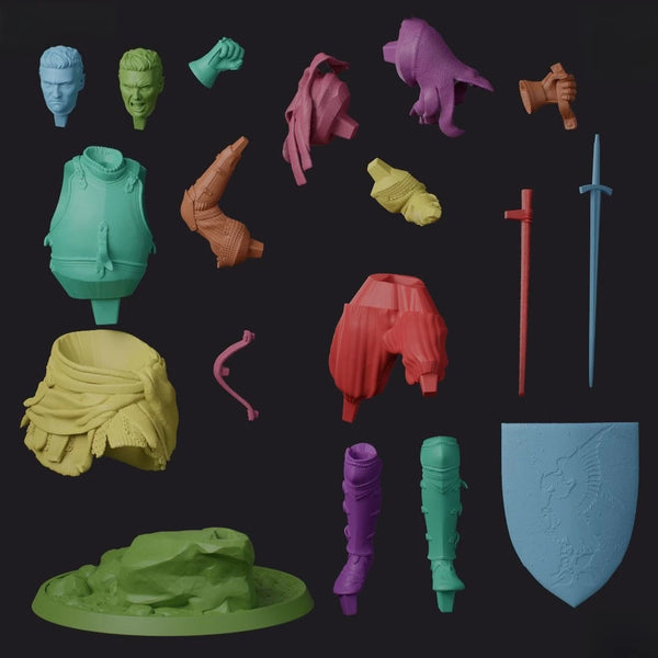 1/9 Bearded Barbarian Warrior with Axe and Shield, Resin Model Figure Kit, Fantasy Theme, Unassembled and Unpainted