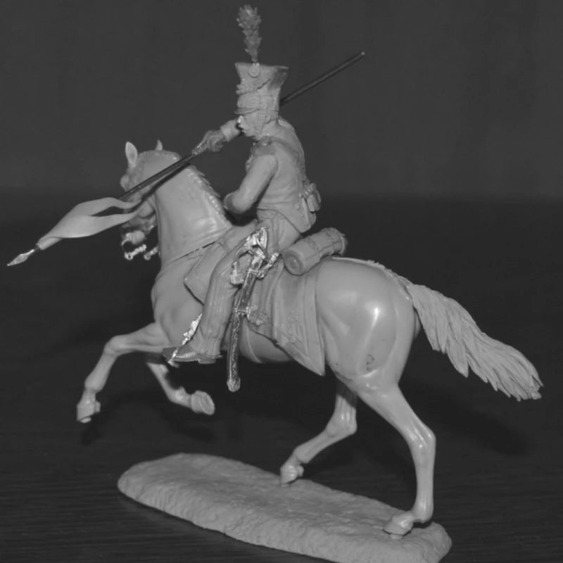 1/32 Napoleonic Cavalry Guards with Lances, 2 Figures, Resin Model Figure Kit, Unassembled and Unpainted