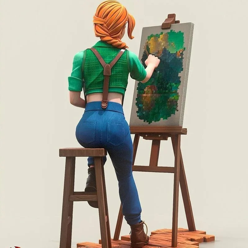1/24 Female Artist Painter, Resin Model Figure Kit, Historical Theme, Unassembled and Unpainted