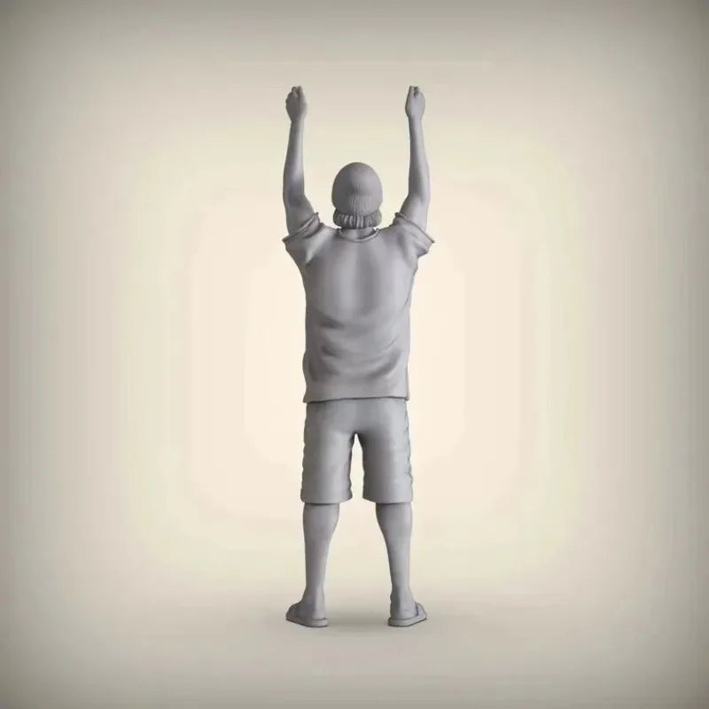 1/35 Modern Civilian Celebrating Victory, Resin Model Figure Kit, Unassembled and Unpainted