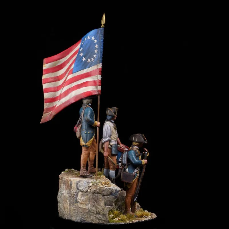 1/24 American Revolutionary War Soldiers, 5 Figures, Resin Model Figure Kit, Military Theme, Unassembled and Unpainted