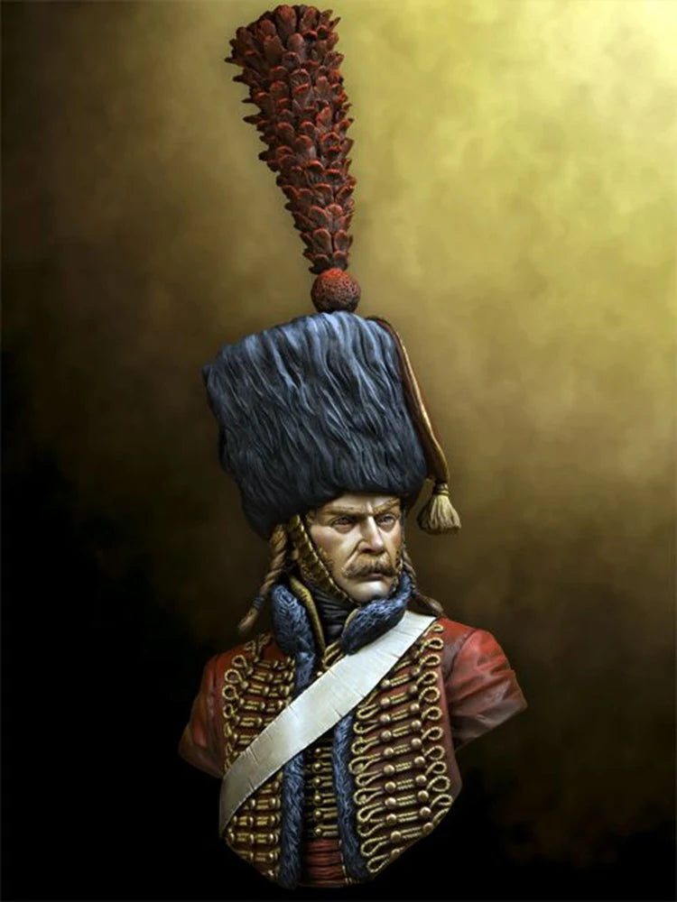 1/10 Napoleonic French Hussar, Resin Model Bust Kit, Unassembled and Unpainted