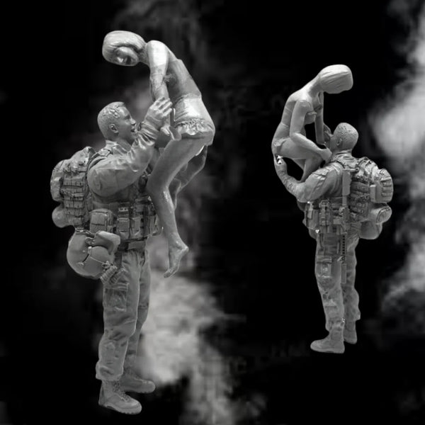 1/35 Modern American Soldier Pair, 2 Figures, Resin Model Figure Kit, Unassembled and Unpainted