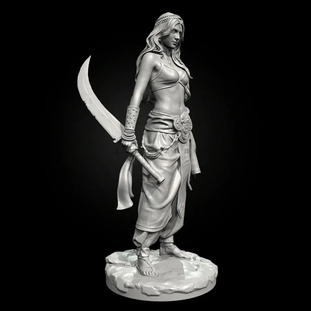 75mm Persian Female Swordsman, Resin Model Figure Kit, Fantasy Theme, Unassembled and Unpainted